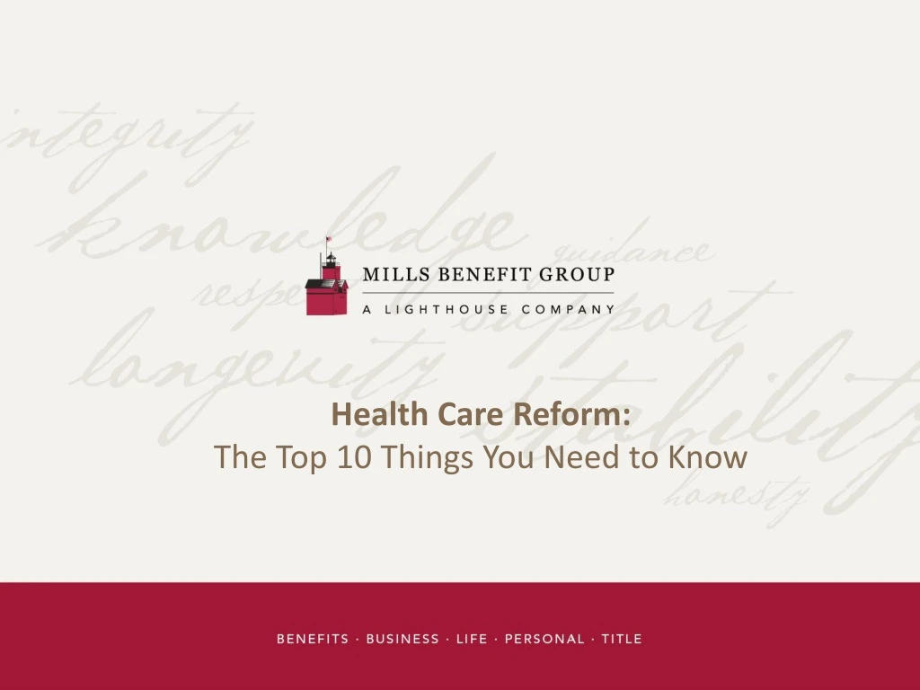 health care reform the top 10 things you need
