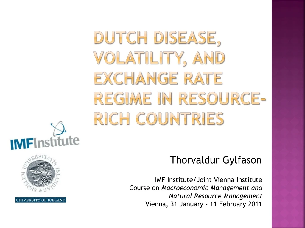 dutch disease volatility and exchange rate regime