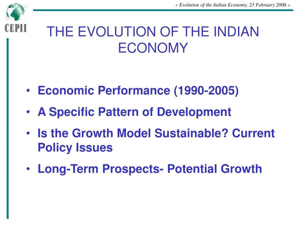 the evolution of the indian economy