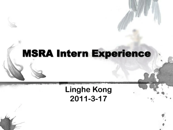 MSRA Intern Experience