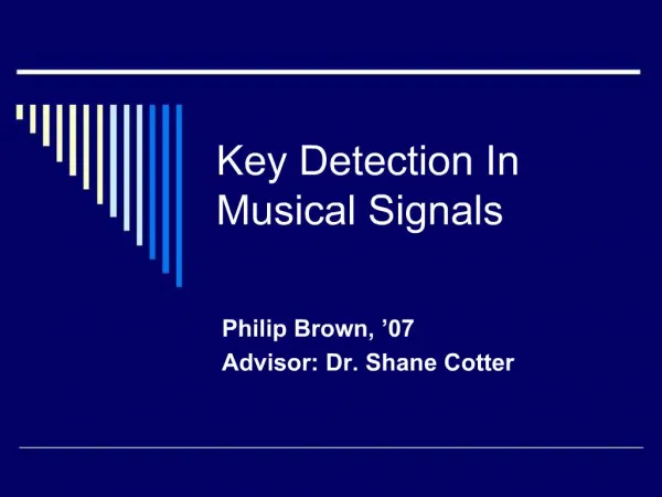 Key Detection In Musical Signals