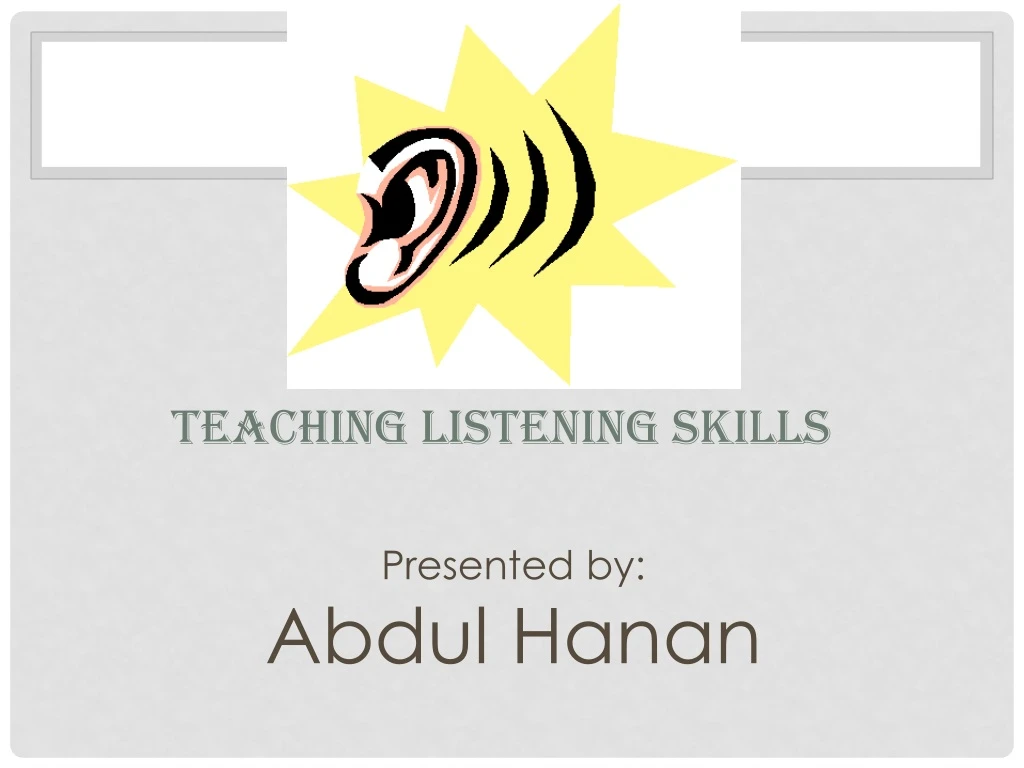 teaching listening skills