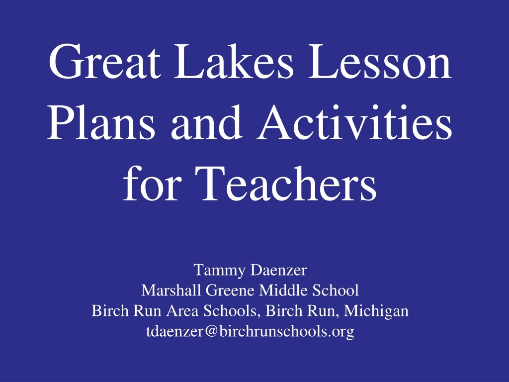 great lakes lesson plans and activities