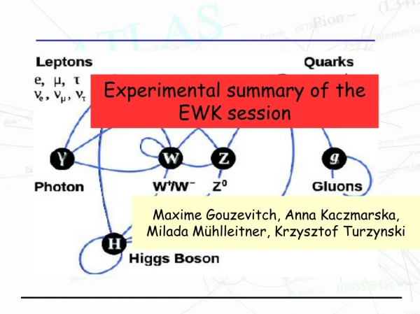 Experimental summary of the EWK session