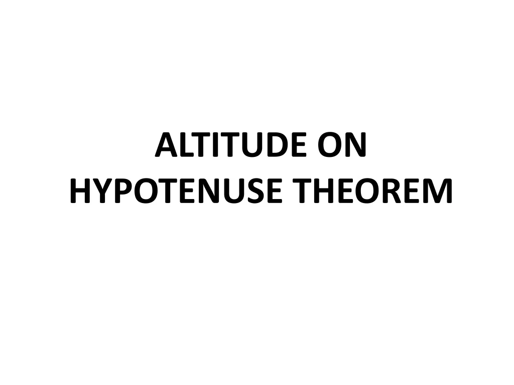 altitude on hypotenuse theorem