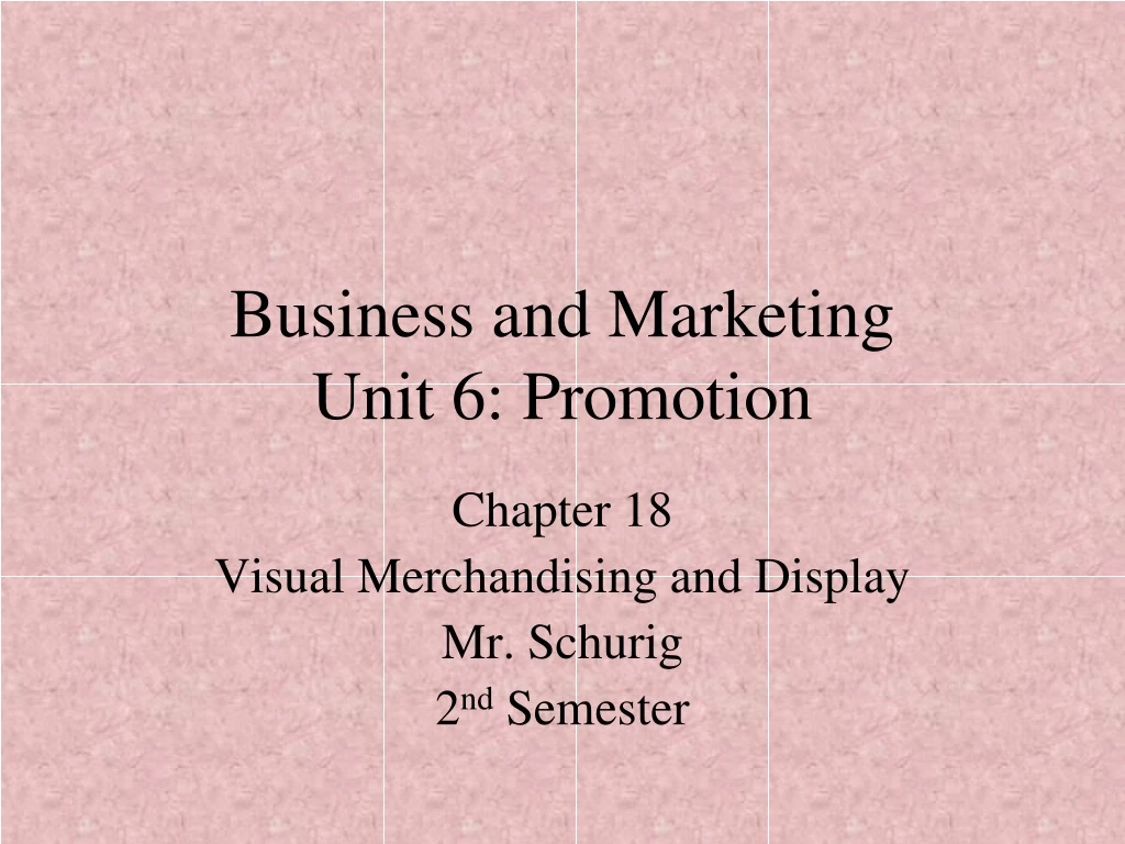 business and marketing unit 6 promotion