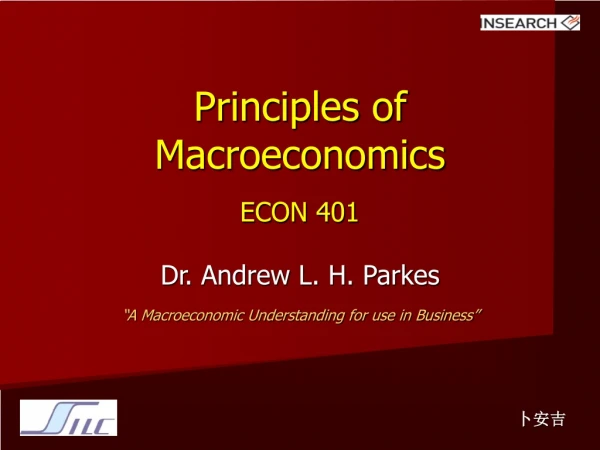 Principles of Macroeconomics ECON 401