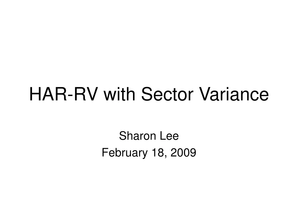 har rv with sector variance