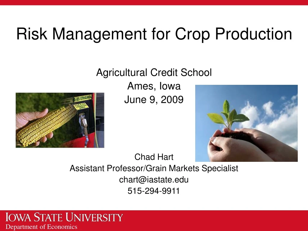 risk management for crop production