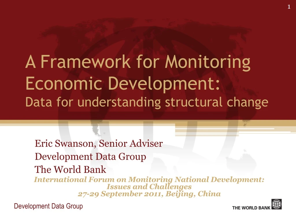 a framework for monitoring economic development data for understanding structural change