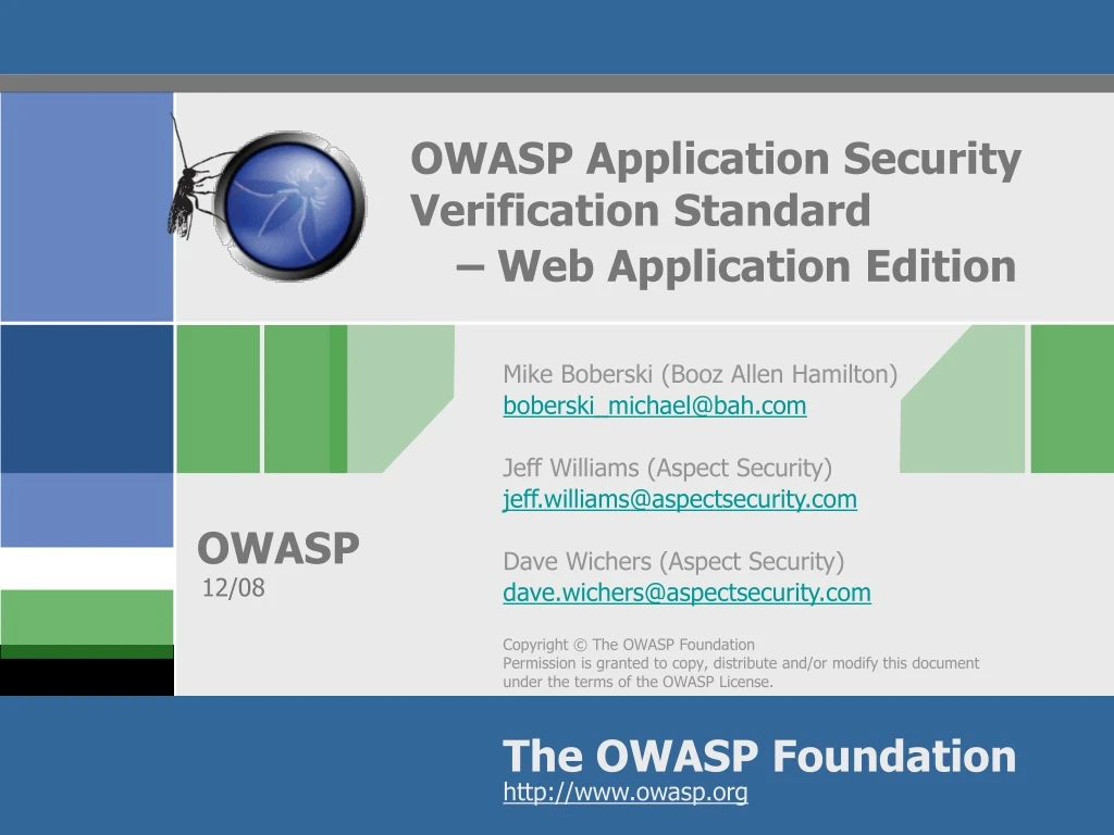 owasp application security verification standard