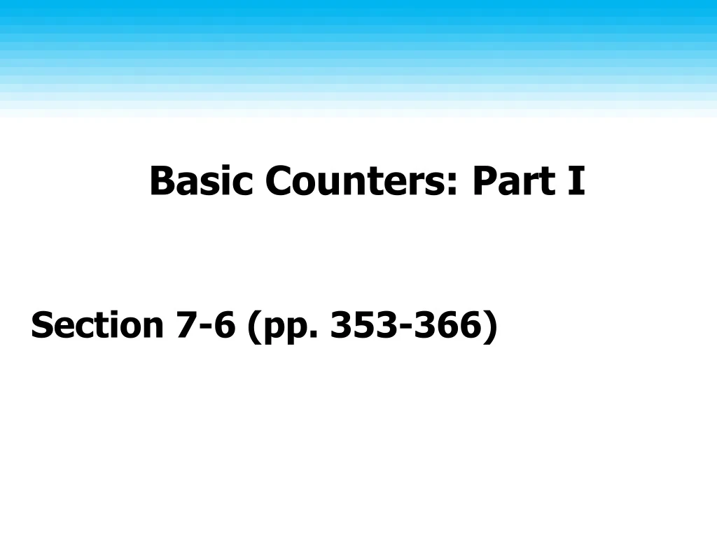 basic counters part i
