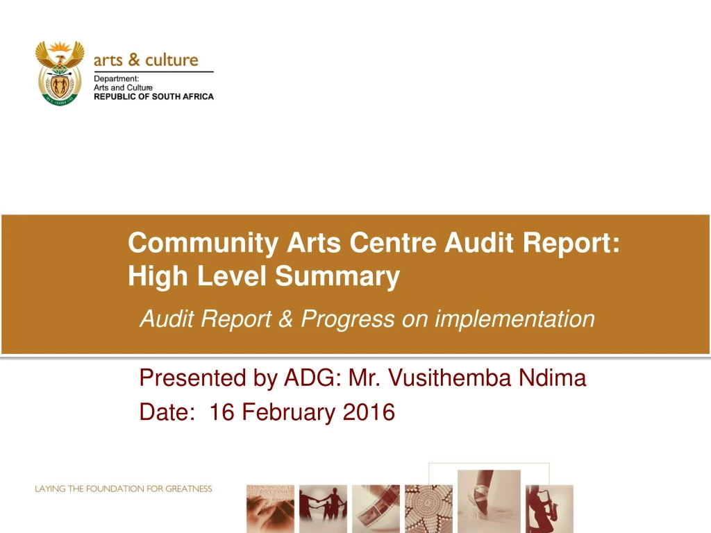 community arts centre audit report high level summary