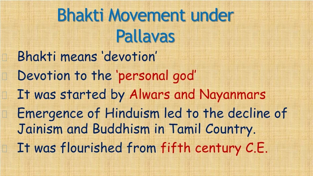 bhakti movement under pallavas