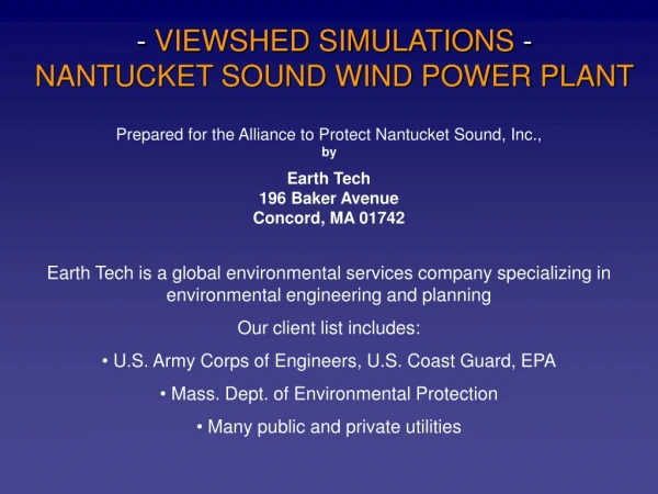 - VIEWSHED SIMULATIONS - NANTUCKET SOUND WIND POWER PLANT