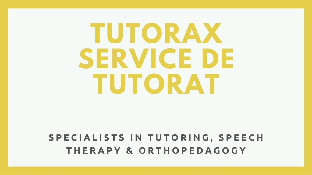 tutorax service de tutorat