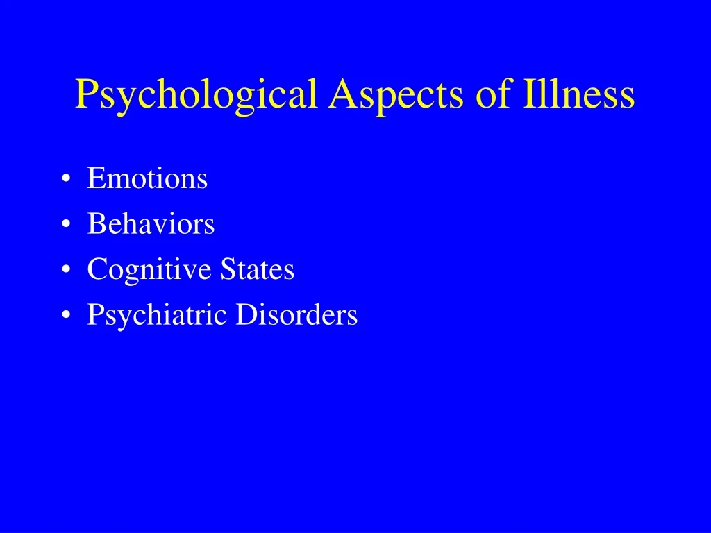 psychological aspects of illness