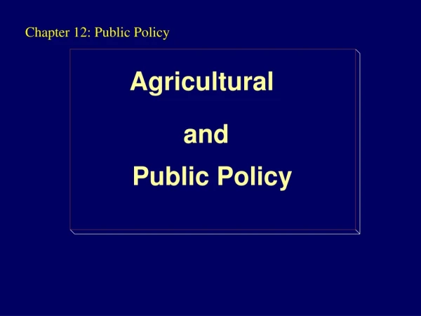 Chapter 12: Public Policy
