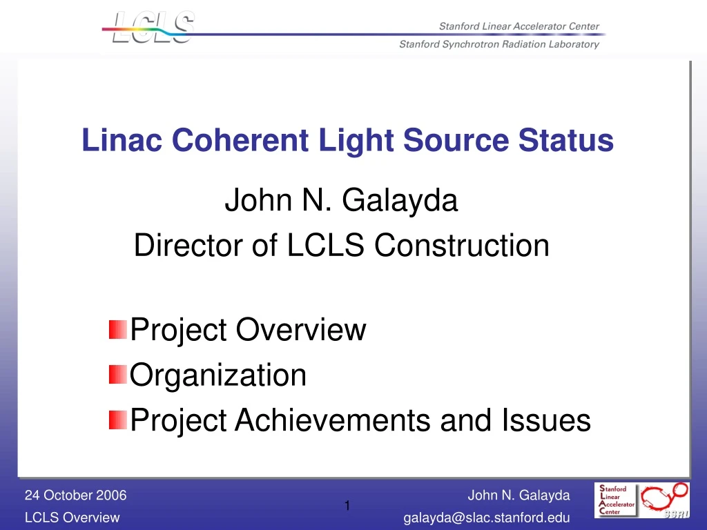 linac coherent light source status