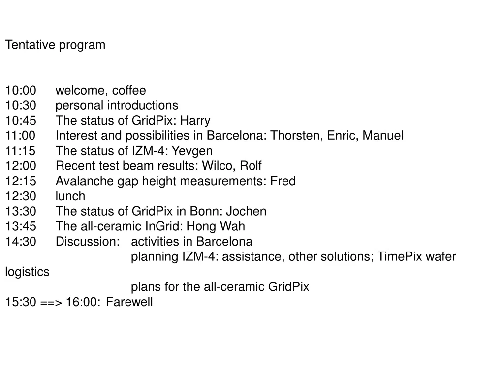 tentative program 10 00 welcome coffee