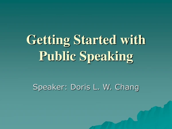 Getting Started with Public Speaking
