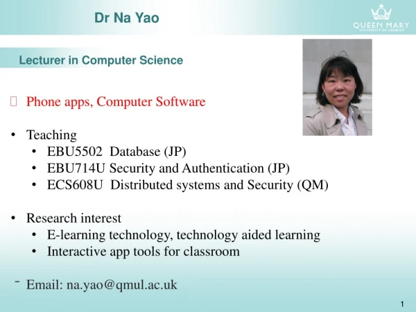 Dr Na Yao