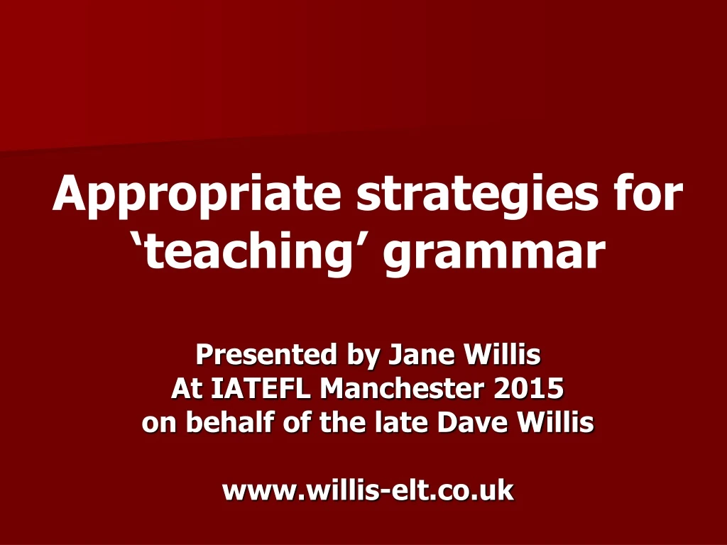 appropriate strategies for teaching grammar