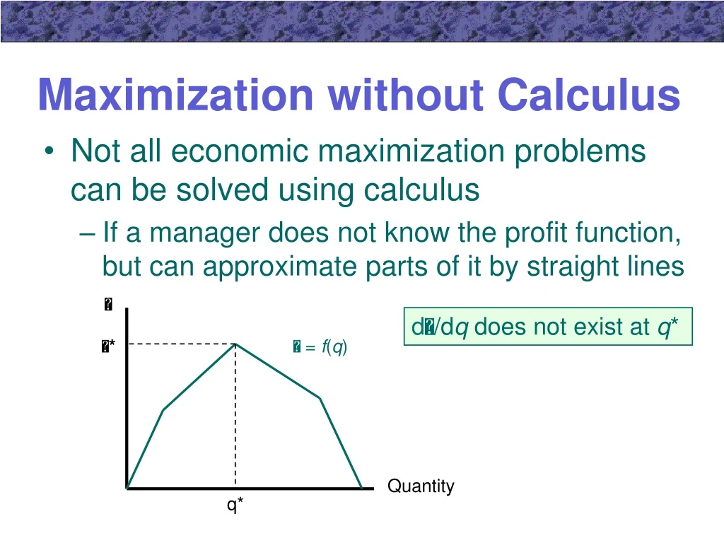 maximization without calculus
