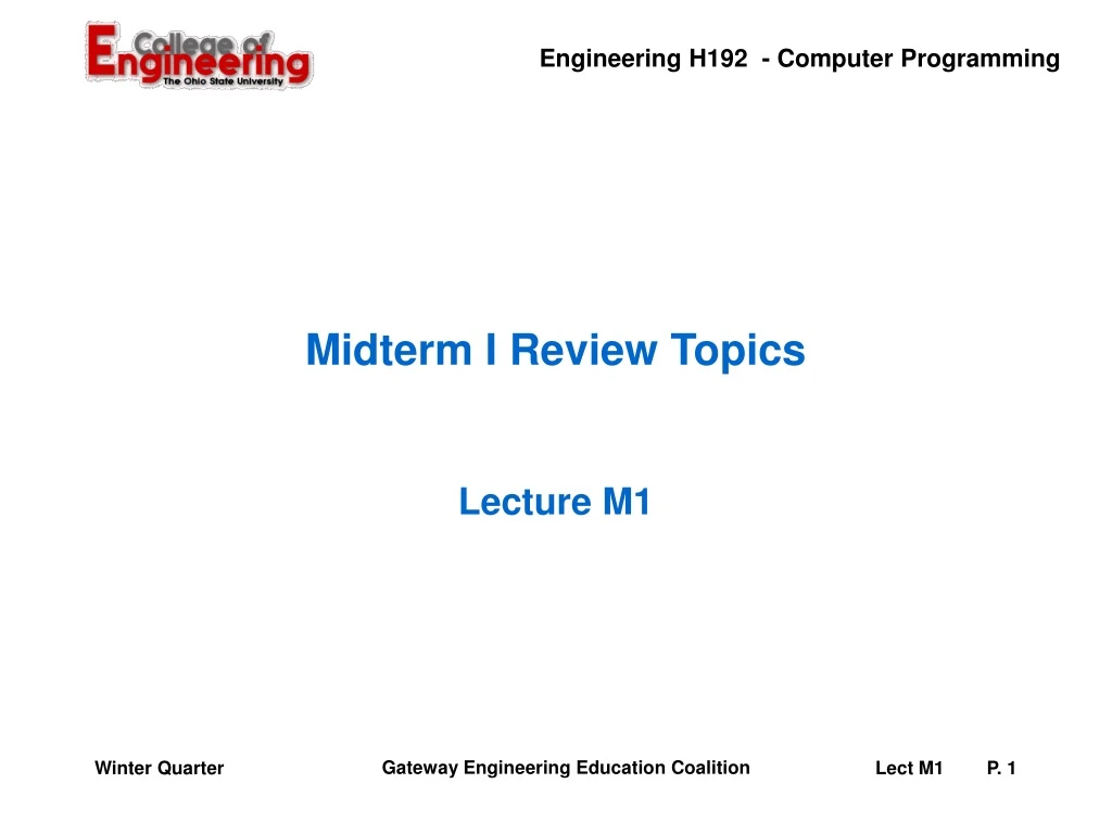 midterm i review topics