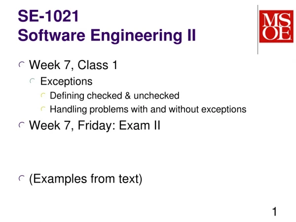 SE-1021 Software Engineering II