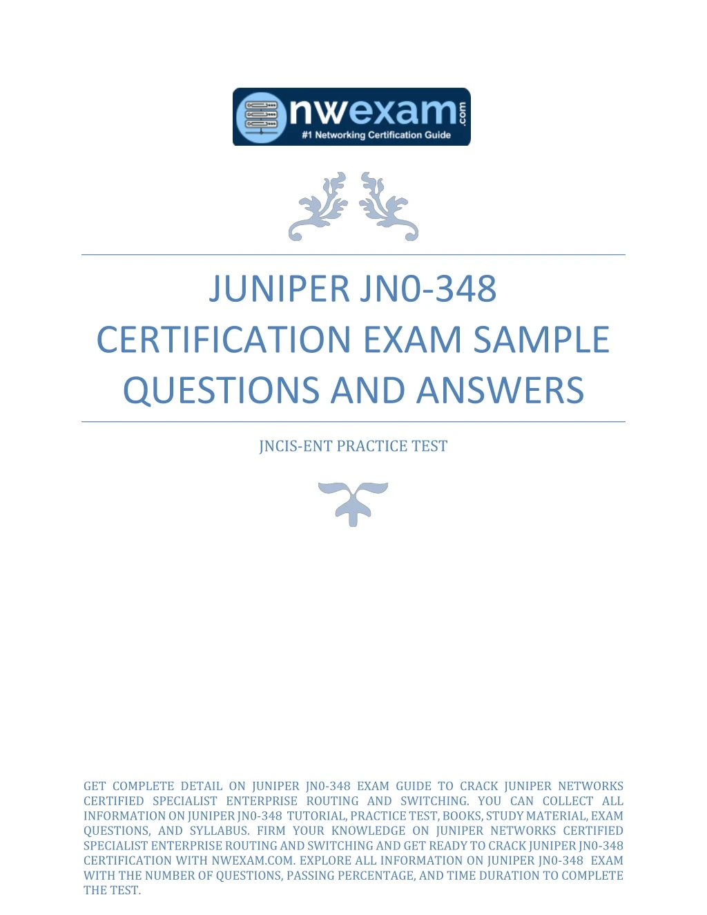 juniper jn0 348 certification exam sample