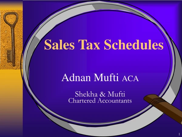 Sales Tax Schedules