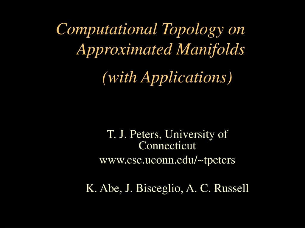 computational topology on approximated manifolds