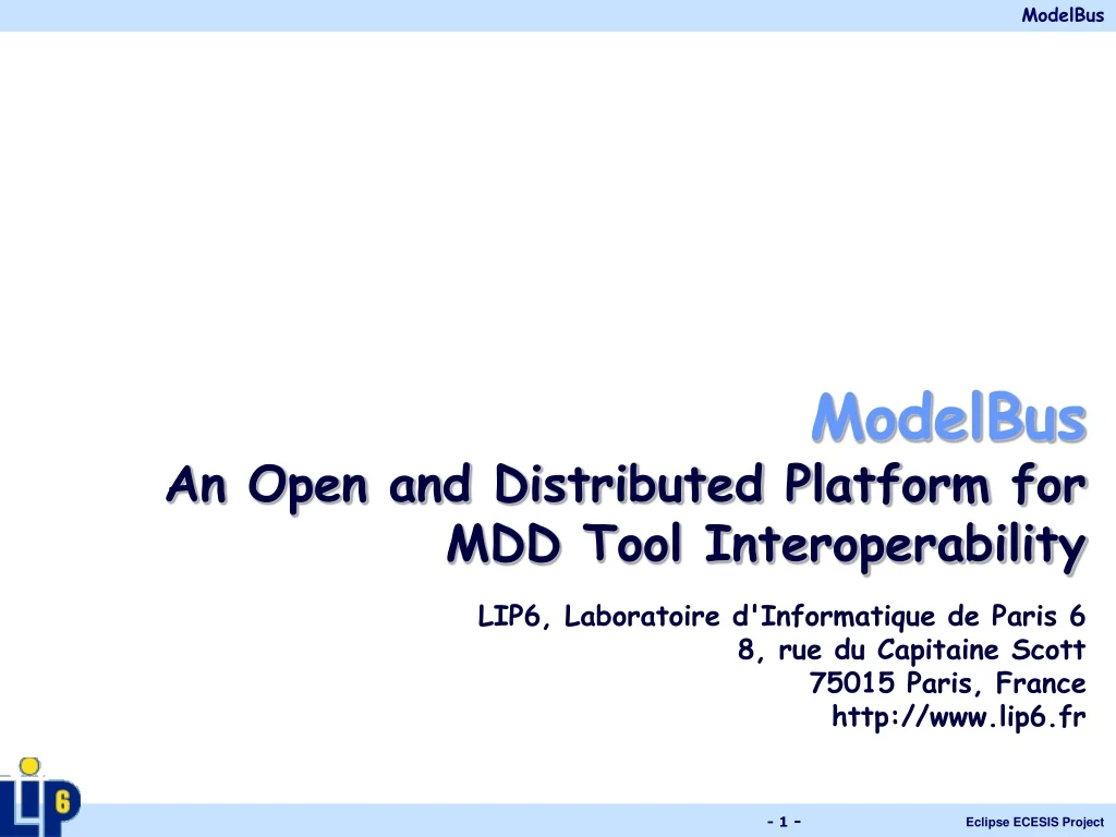 modelbus an open and distributed platform