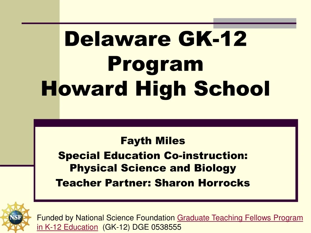 delaware gk 12 program howard high school