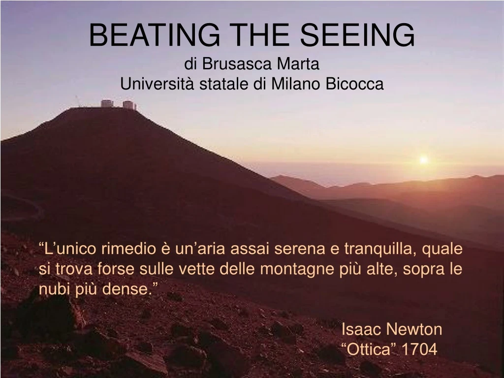 beating the seeing di brusasca marta universit statale di milano bicocca