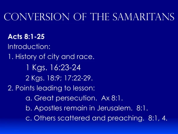 Conversion of the Samaritans