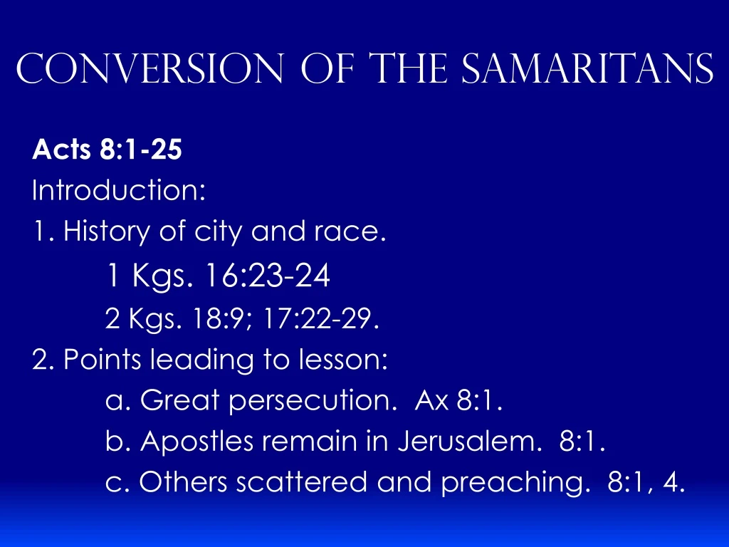 conversion of the samaritans