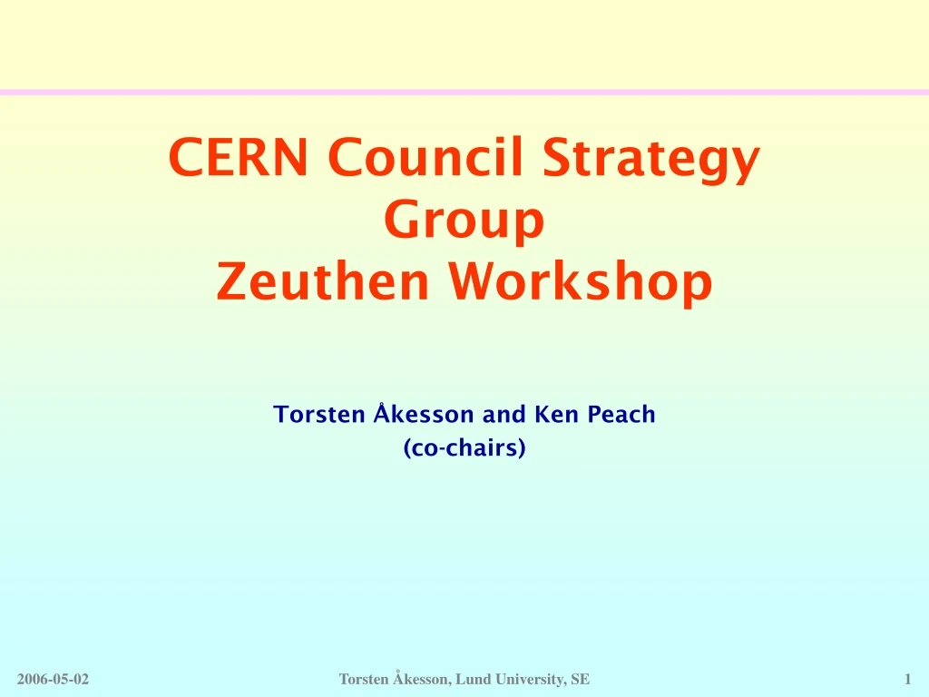 cern council strategy group zeuthen workshop