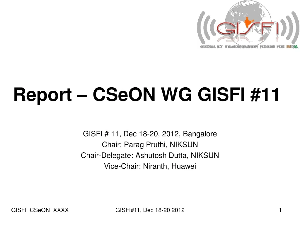report cseon wg gisfi 11