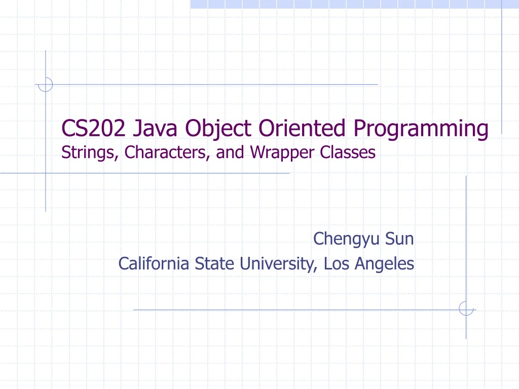 cs202 java object oriented programming strings characters and wrapper classes