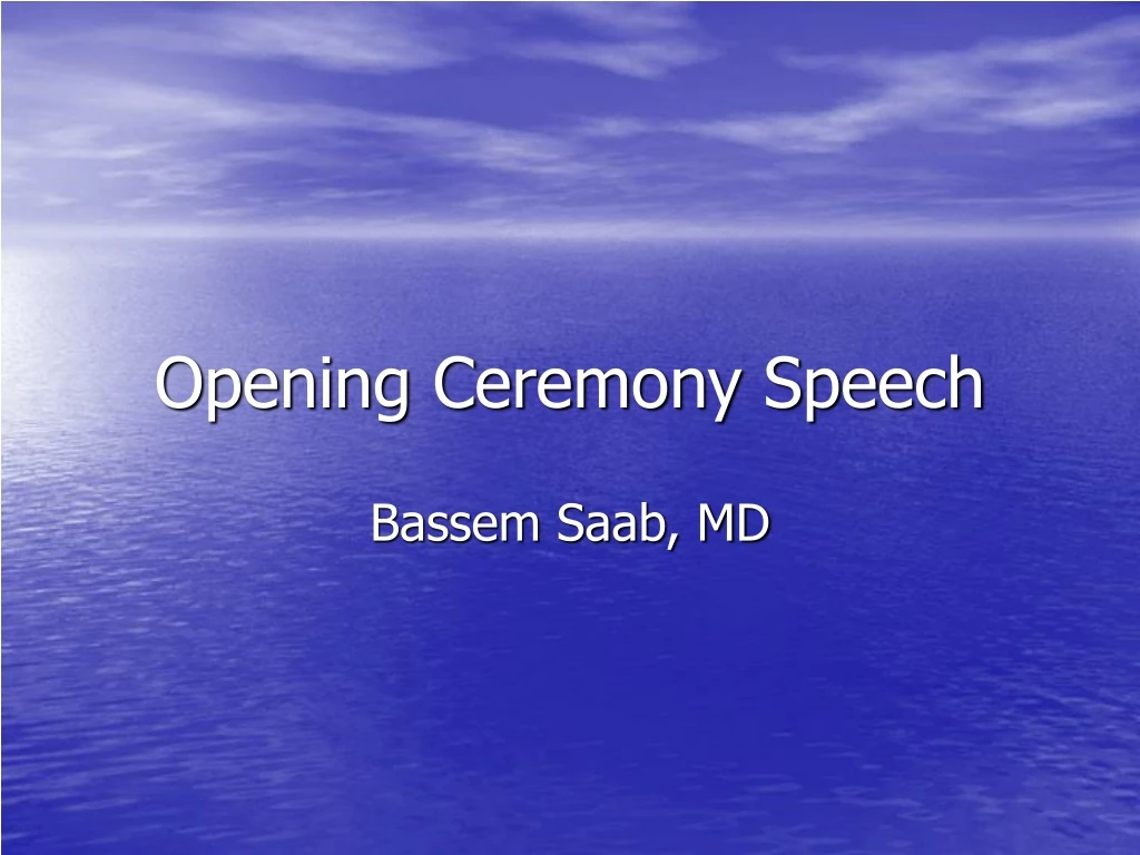 opening ceremony speech