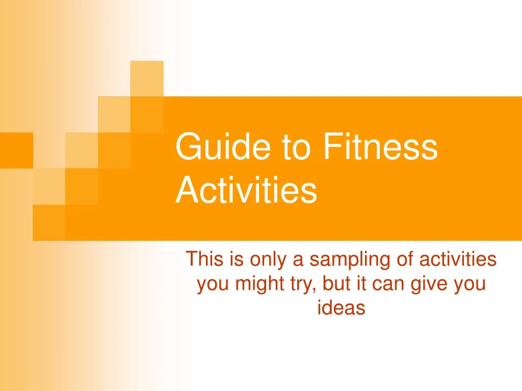 guide to fitness activities