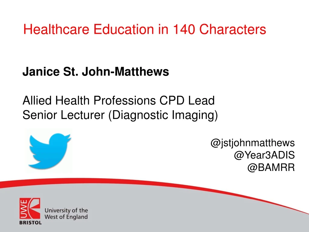 healthcare education in 140 characters