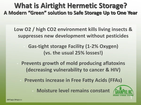 What is Airtight Hermetic Storage? A Modern “Green” solution to Safe Storage Up to One Year