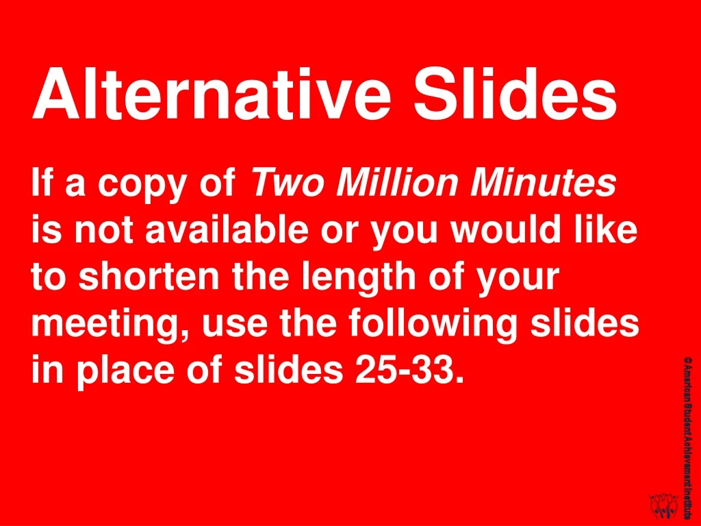 alternative slides if a copy of two million