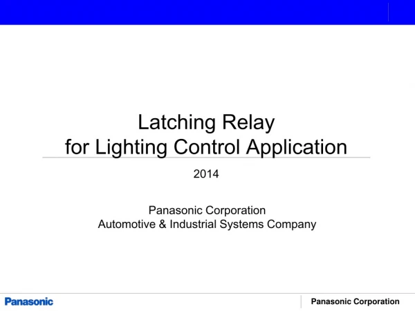 Latching Relay for Lighting Control Application