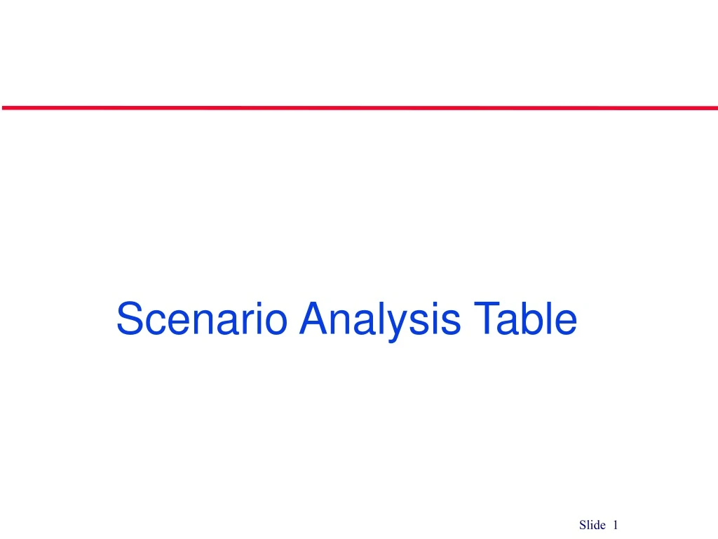 scenario analysis table