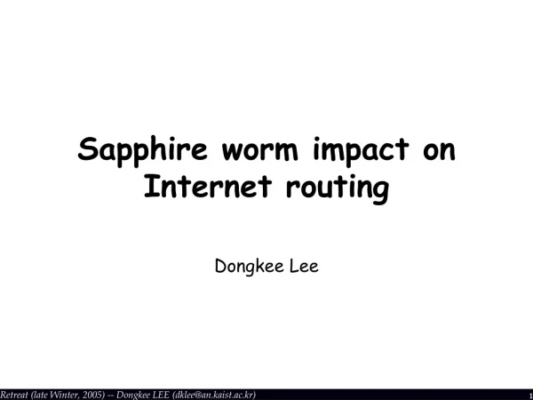 Sapphire worm impact on Internet routing