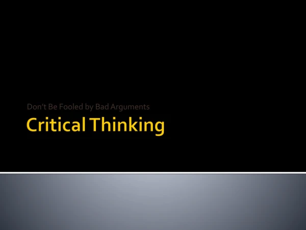 Critical Thinking